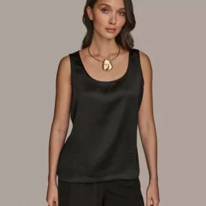Women's Satin Scoop-Neck Tank Top