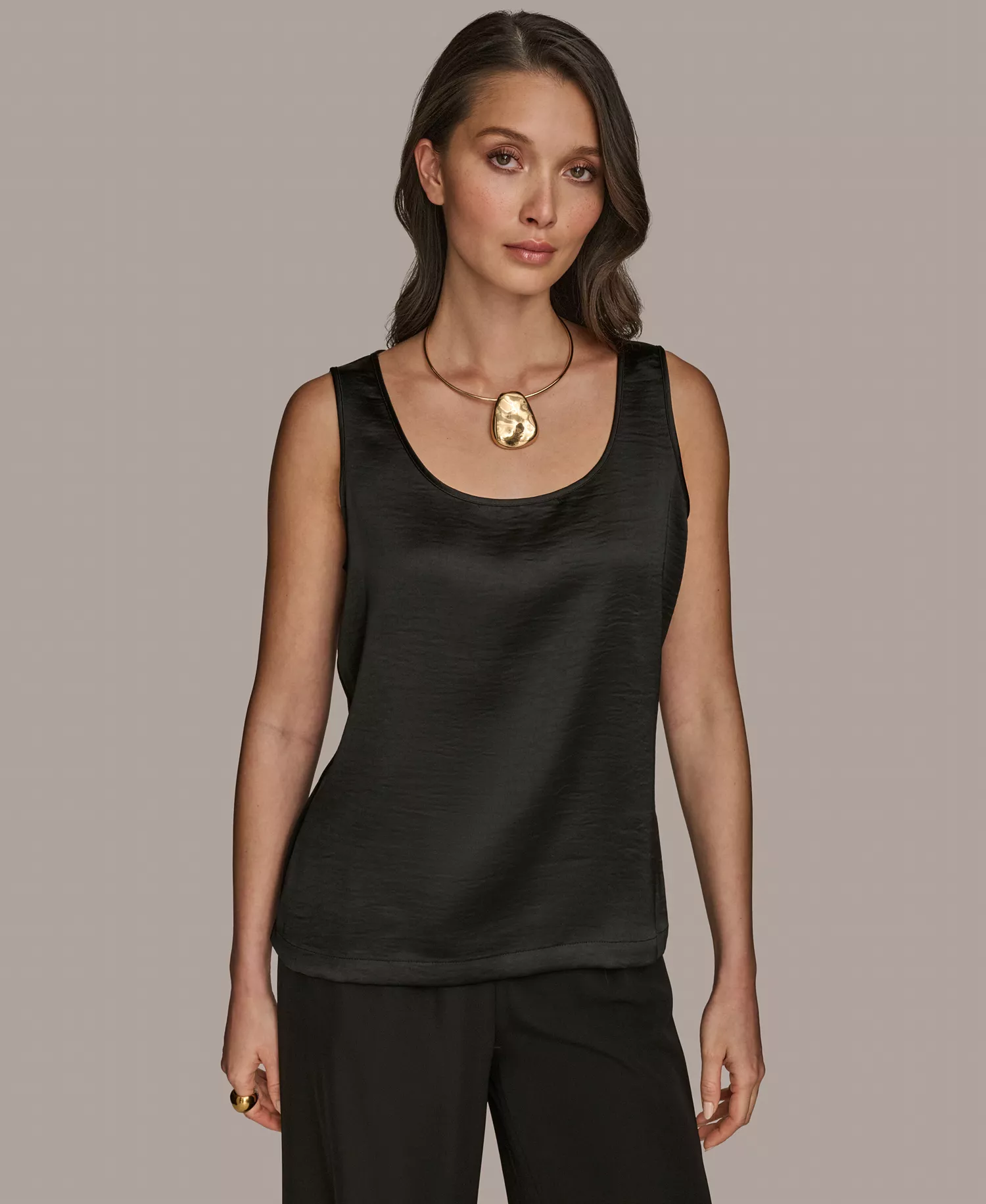 mni-b965bc8c0791db14b237236e9f77cb48 Women's Satin Scoop-Neck Tank Top