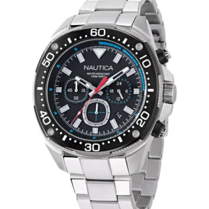 Men's Chronograph Silver-Tone Stainless Steel Watch, 46mm