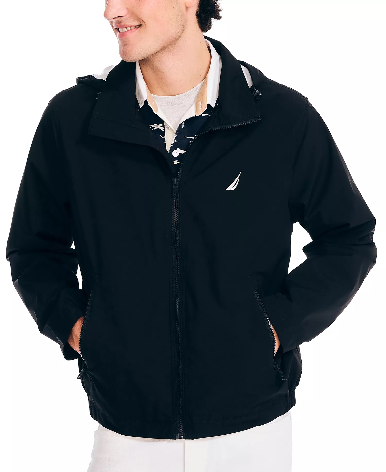mni-ba83a31c0c1ee86da014fa102995d31d Men’s Classic Rainbreaker Hooded Zip-Front Lightweight Jacket