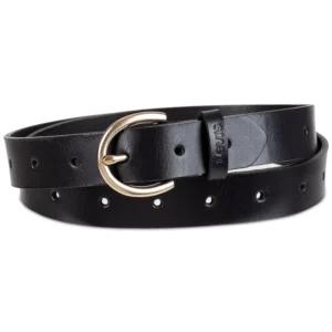 Women's Slim Adjustable Perforated Leather Belt