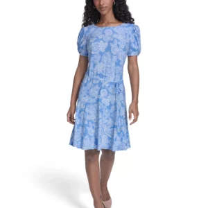 Women's Puff-Sleeve Shift Dress