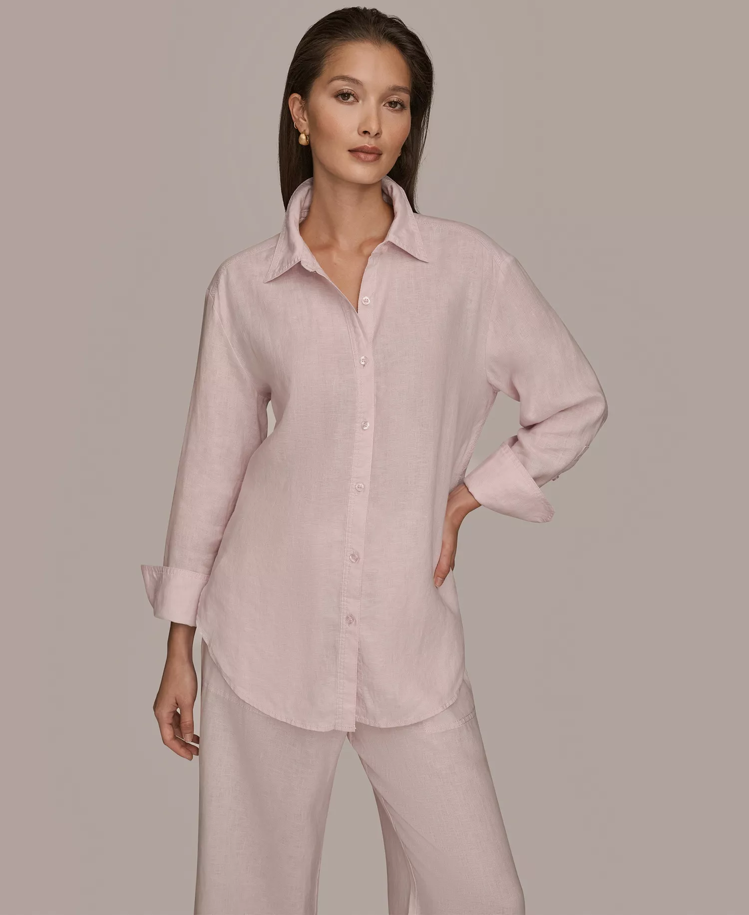 mni-bc4b08899ab99e43a8de27746c0df969 Women's Button-Down Linen Shirt — изображение 5
