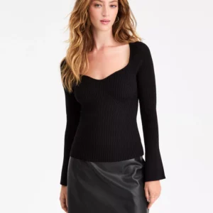Women's Sweetheart-Neck Bustier Ribbed Sweater, Macy's Exclusive