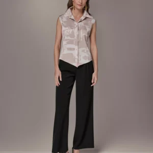 Petite Sleeveless Collared Top