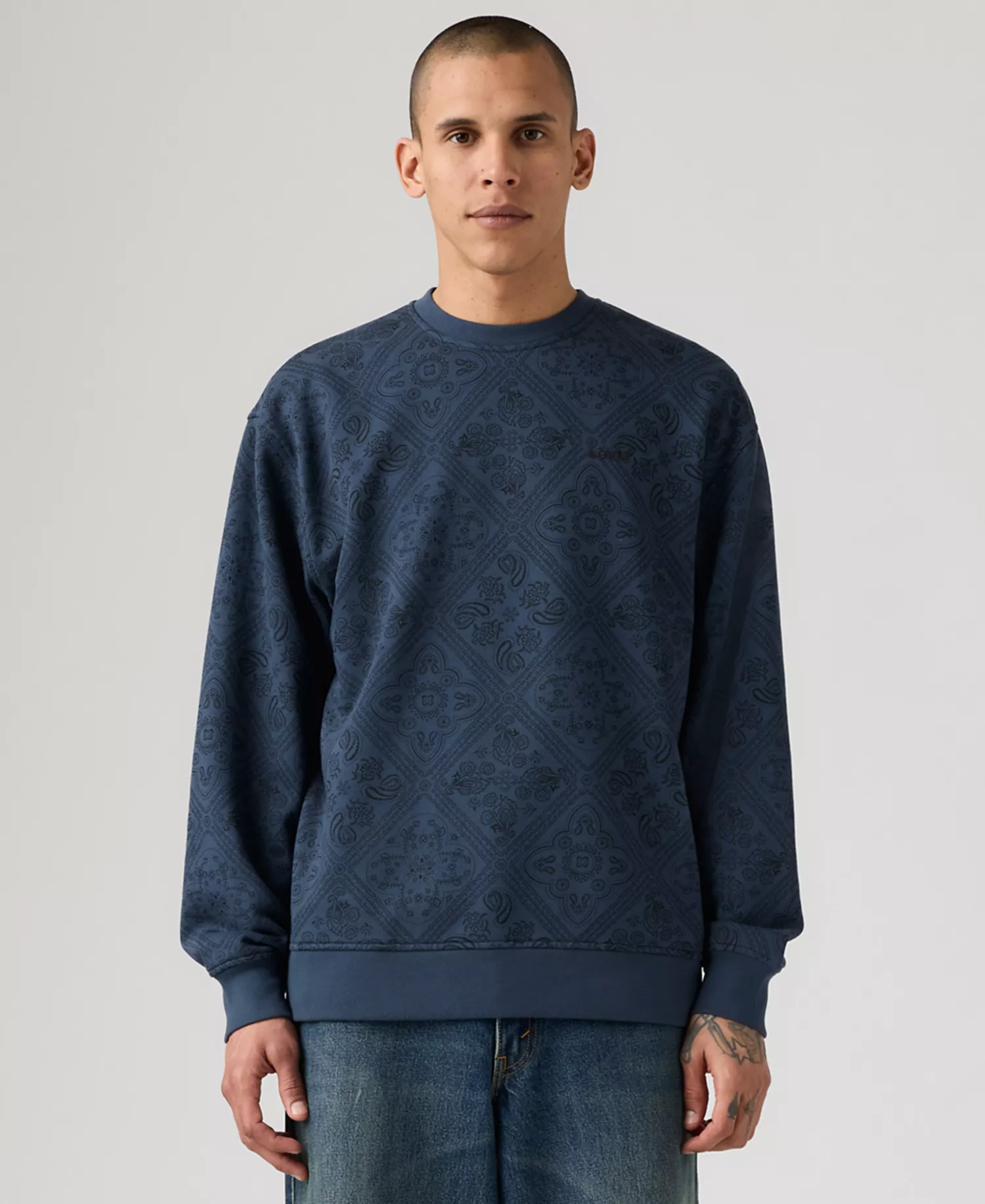 mni-bdc35a1593bced29efd8efc72d1c9daa Men's Seasonal Crewneck Relaxed Fit Sweatshirt