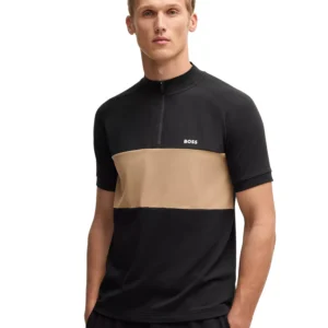 Men's Block Stripe Active Cotton-Blend Polo Shirt