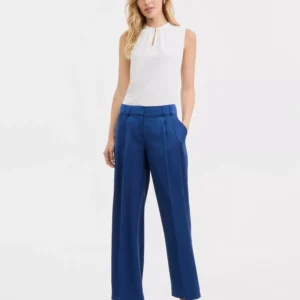 Women's Bouclé Tweed Cropped Jacket & Satin Pleat-Front Wide-Leg Pants