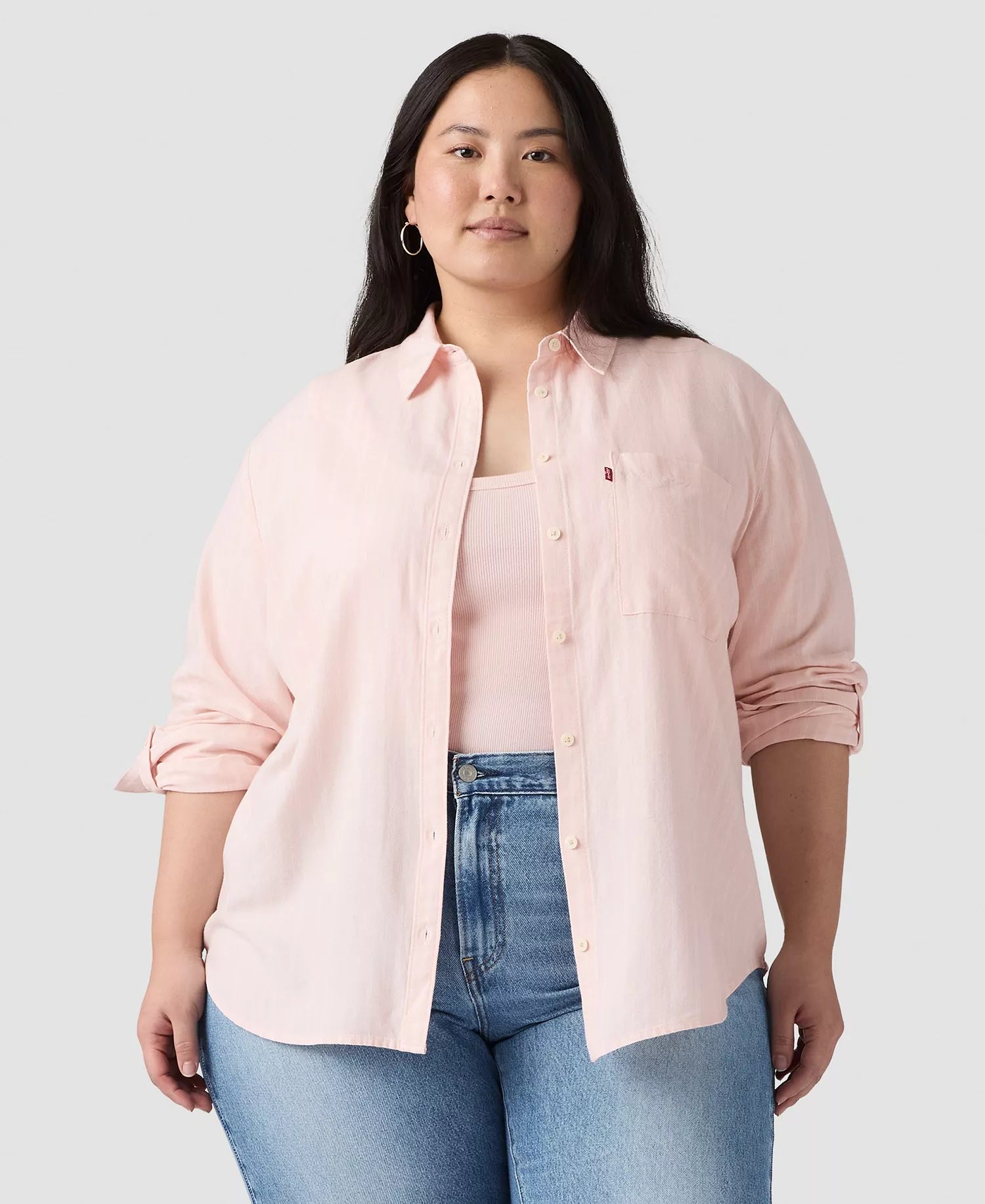mni-be27131f5261542cf0c5021422f5c127 Plus Size Darlene Collared Neck Shirt — изображение 3