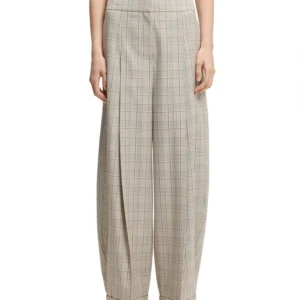 BOSS by Women's Stretch Wool Oversized-Fit Pants