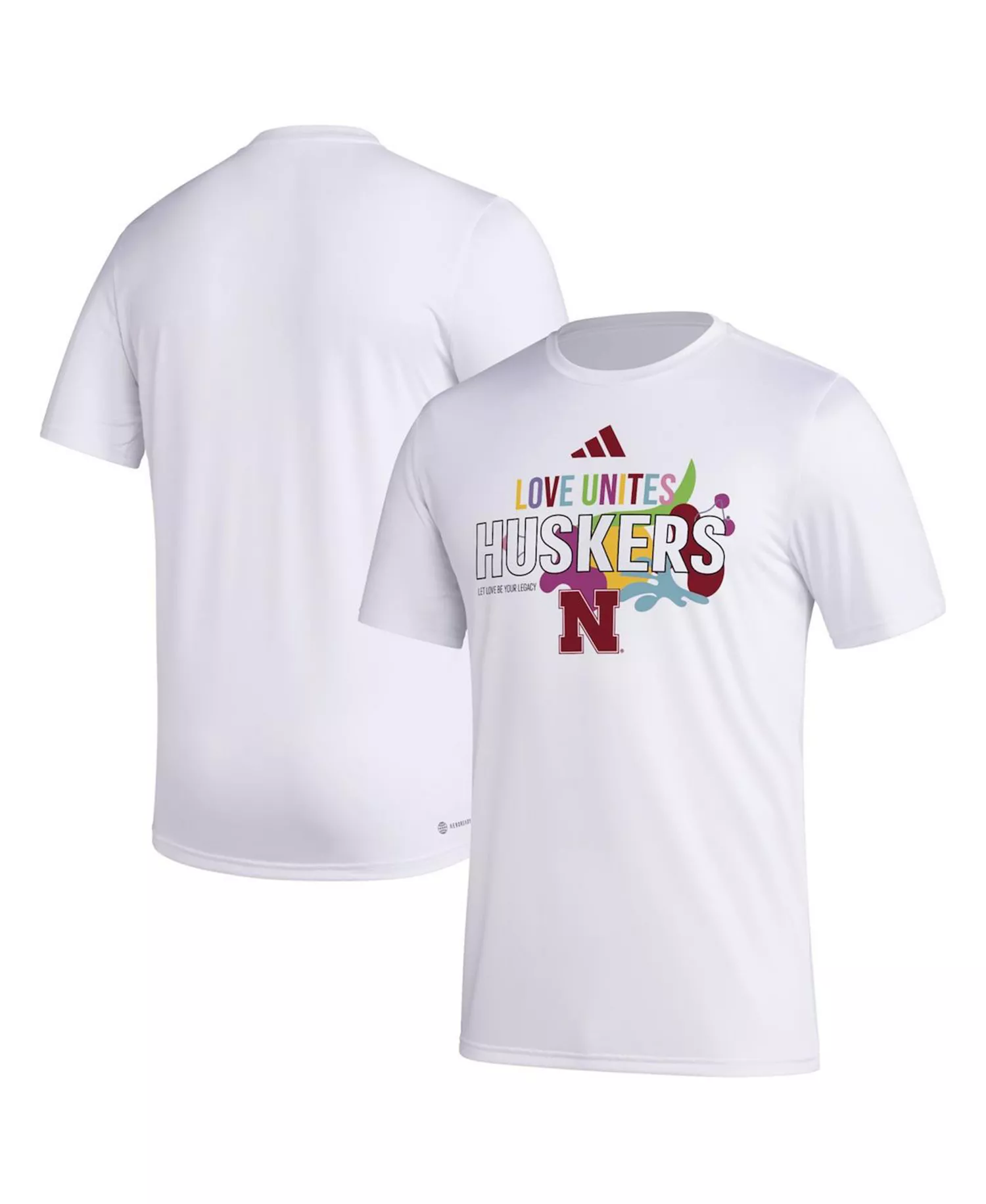 mni-be9a80e3b9a2b8ac05c1289e01e2fad1 Men's x Rich Mnisi Pride Collection White Nebraska Huskers Pregame AEROREADY T-Shirt