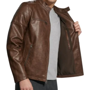 Men's Faux Leather Racer Jacket