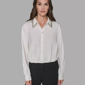 Women's Sparkle Collar Top