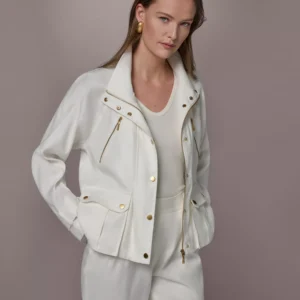 Women's Zipper Patch Pocket Jacket