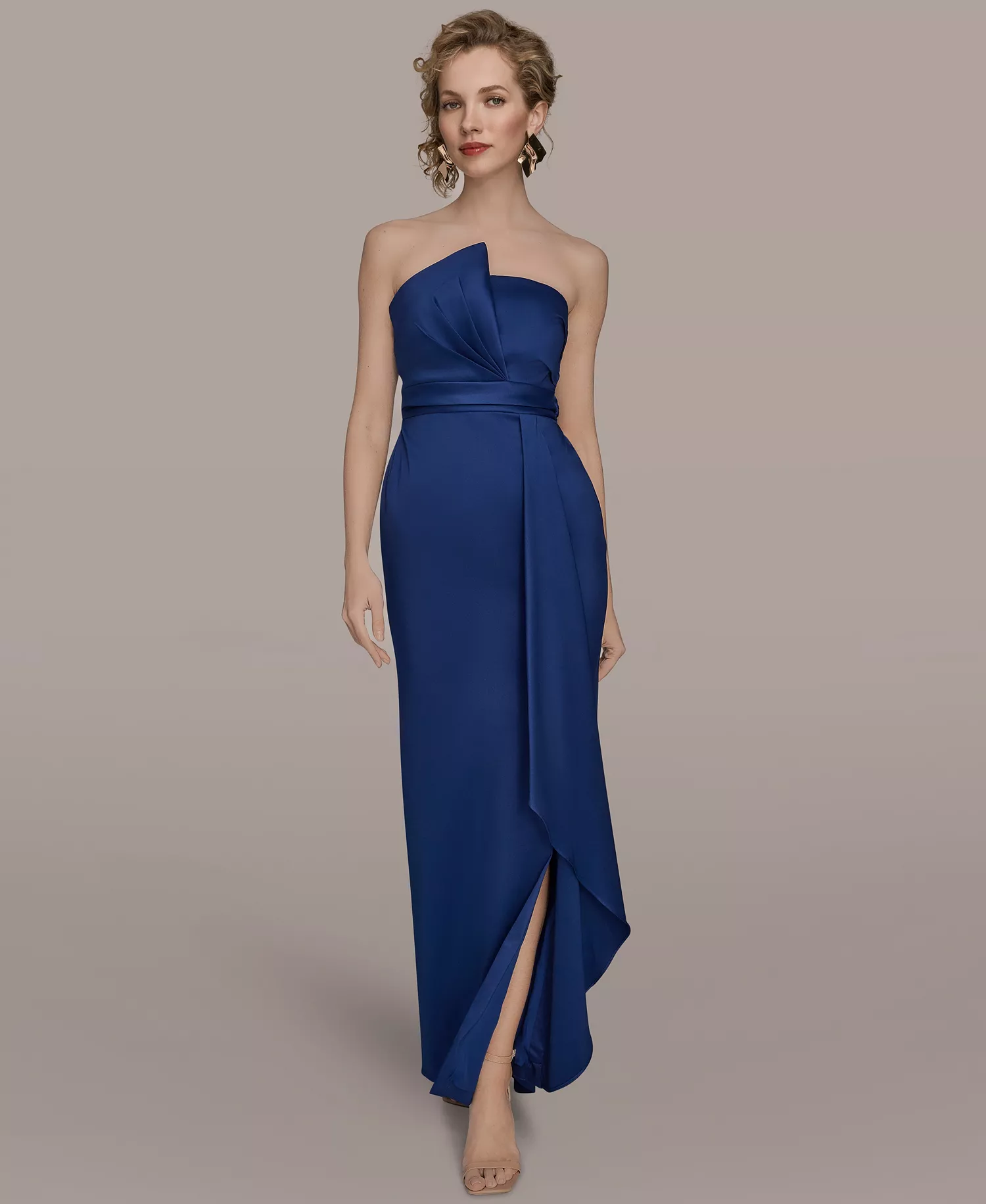 mni-bfa80f00b55ba70fd1051a7f562aa45e Women's Asymmetric Twist Strapless Gown