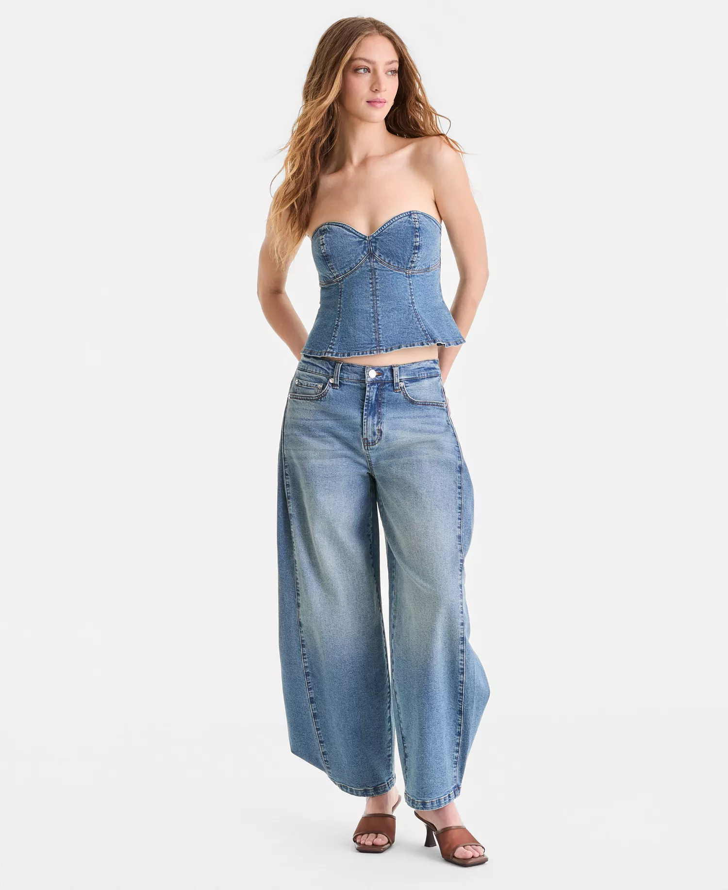 mni-c2820943413c4ff590c0f45878928ae2 Women's High Rise Barrel-Leg Jeans, Macy's Exclusive