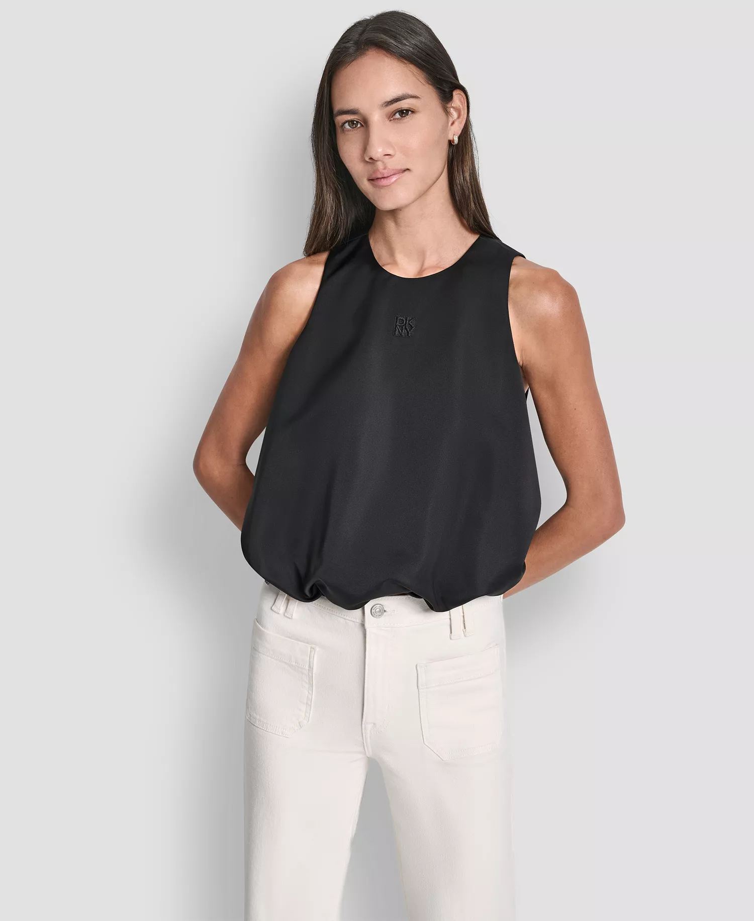 mni-c3755541e8dc585903c7952487c08411 Women's Sleeveless Rhinestone Button Bubble Top — изображение 4