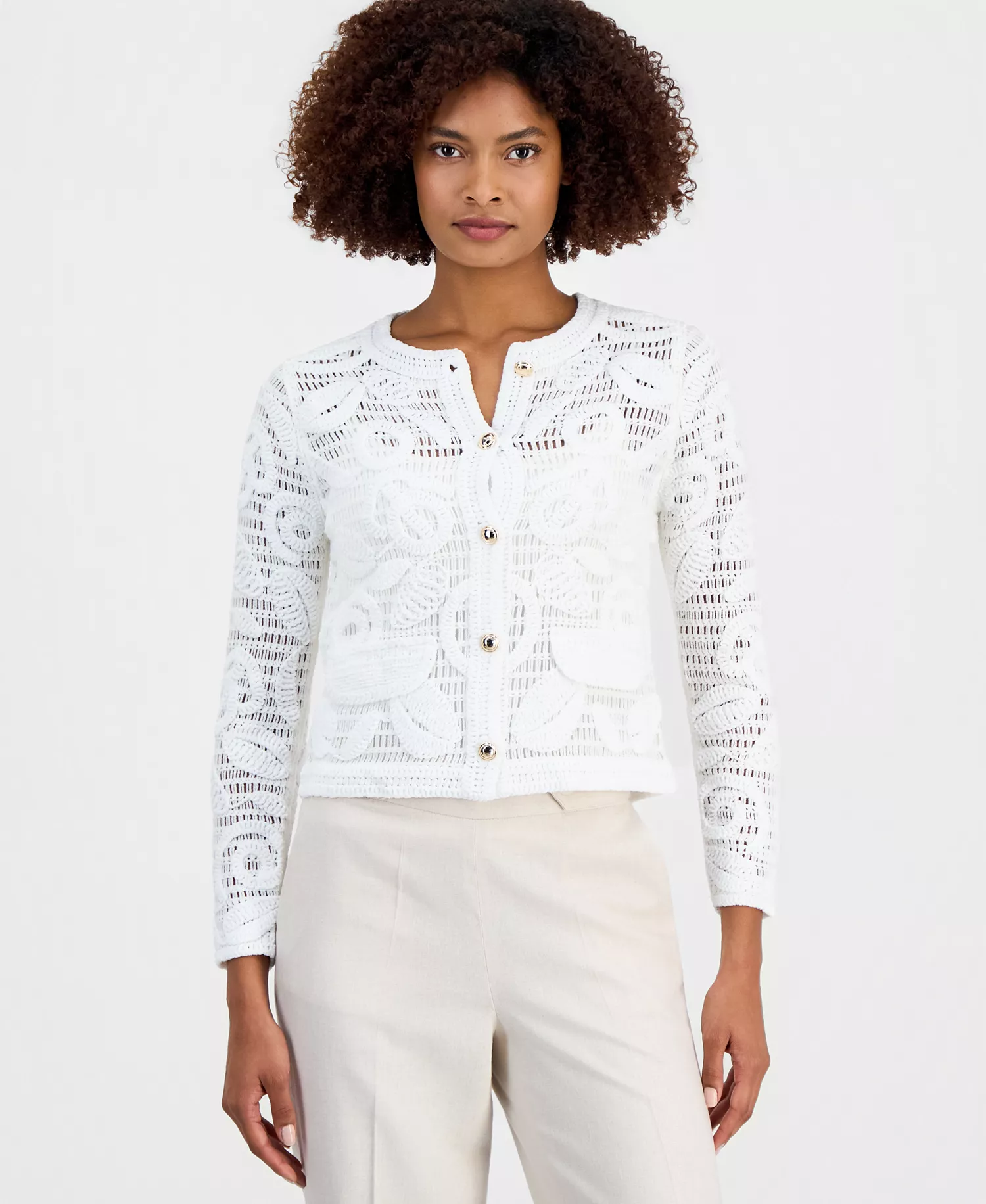 mni-c4bfac151aa2c692bf0e189d9193cfc5 Women's Embroidered Crochet Cardigan