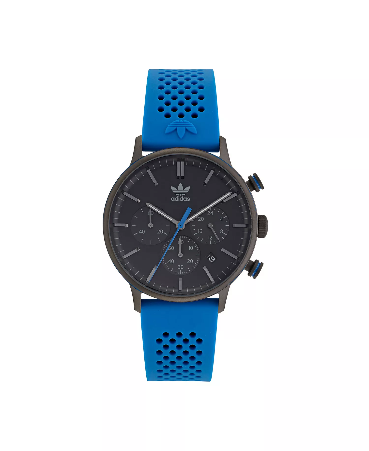 mni-c5b671d3ef393df6f244f309c39acc99 Unisex Chrono Code One Chrono Blue Silicone Strap Watch 40mm