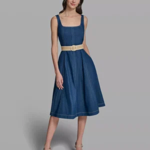 Women's Sleeveless Square Neck Tank Top Dress