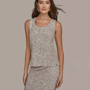 Women's Embellished Scoop Neck Tank Top