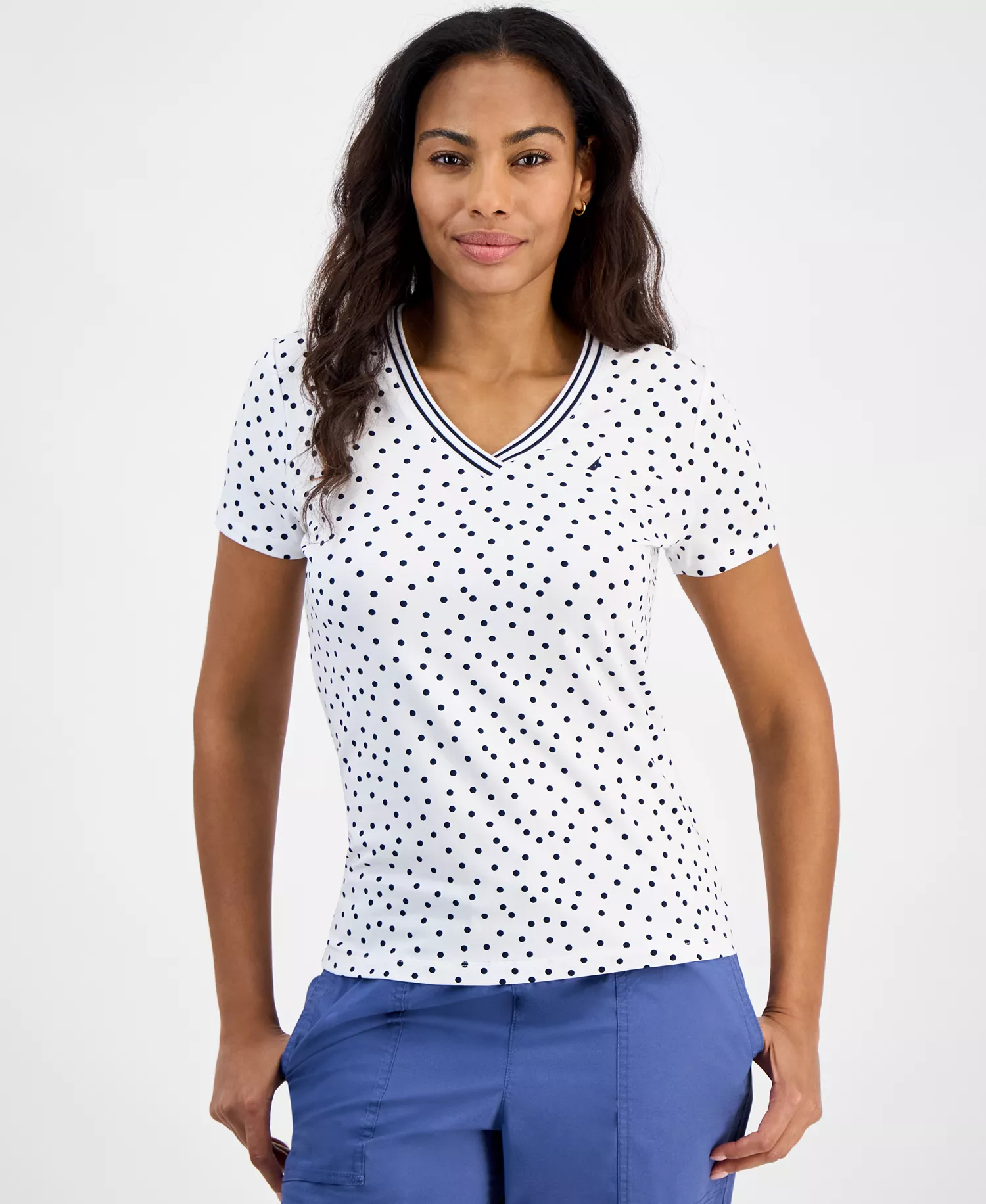 mni-c7870dc0fe9398628034b6f096bafcb8 Nautica Women's Polka-Dot Rivera Top