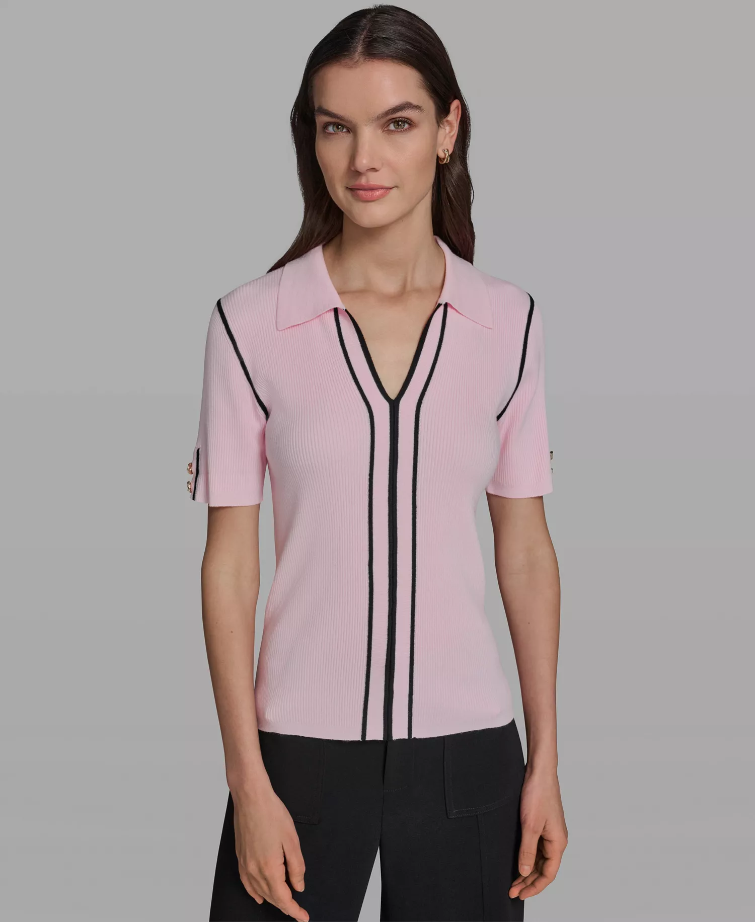 mni-c7cf973b2411a8ff2662eebf956c244b Women's Short-Sleeve Johnny Collar Sweater — изображение 3