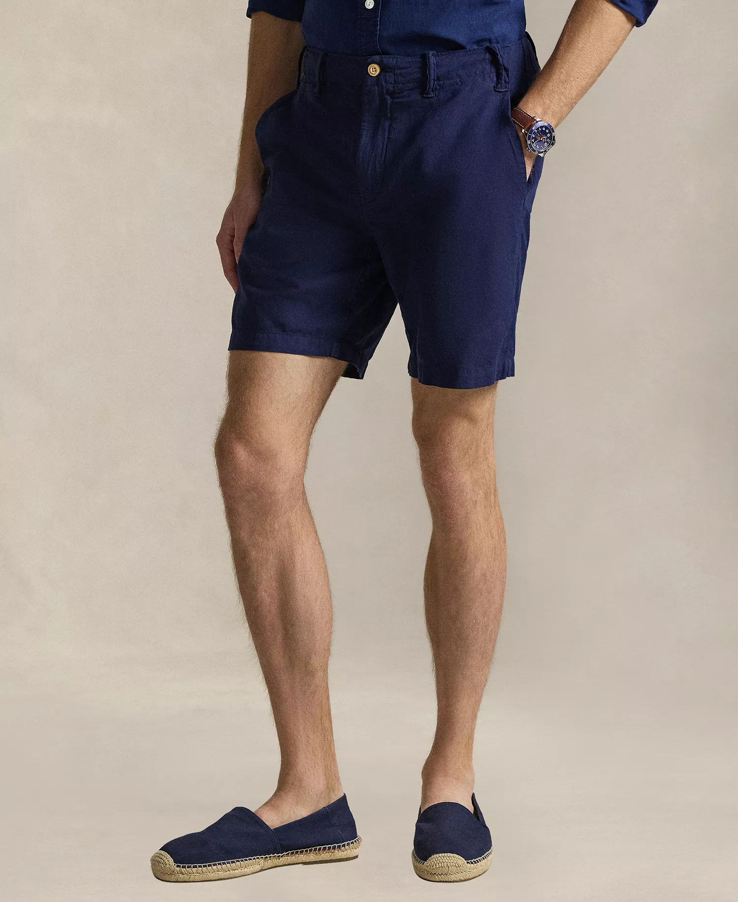 mni-c7ebda24ca45ca371ead137ab6ca8b5c Men's 8.5" Straight-Fit Linen Cotton Chino Shorts — изображение 5