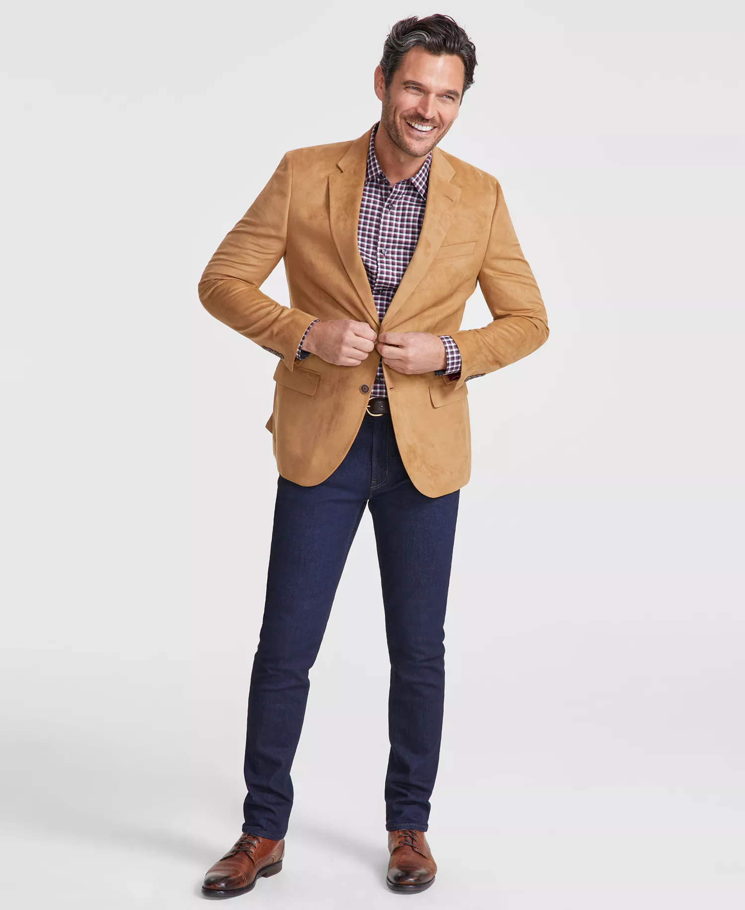 mni-c7fa2ceba6b2edb3673546e4b2fd6ee1 Men's Modern-Fit Faux-Suede Sport Coat
