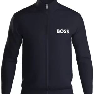 Hugo Men's Ease Logo-Print Full-Zip Terry Jacket