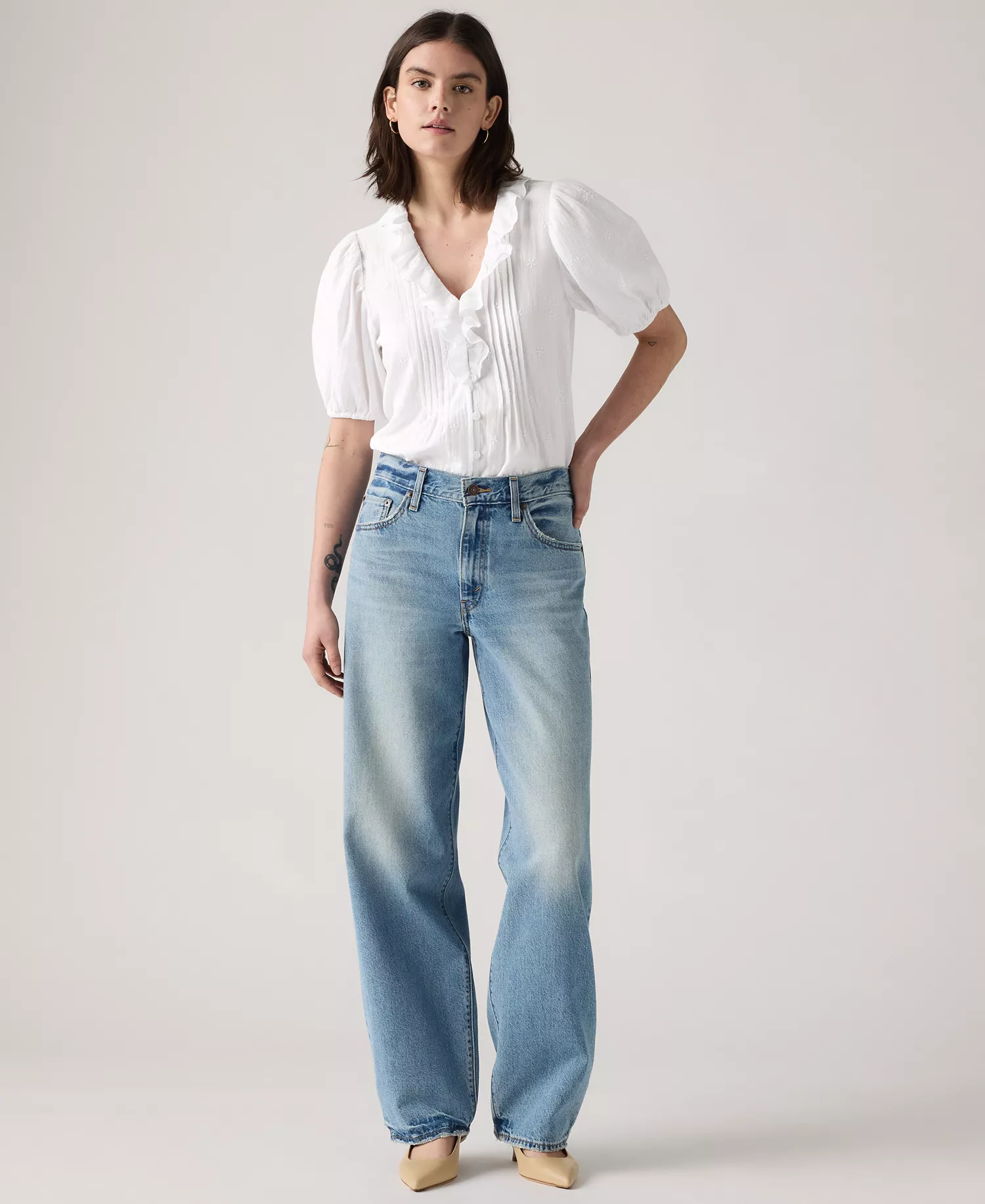 mni-c8e453f78909912a3f97a0405e0922de Premium Women's Mid-Rise Baggy Dad Jeans — изображение 4