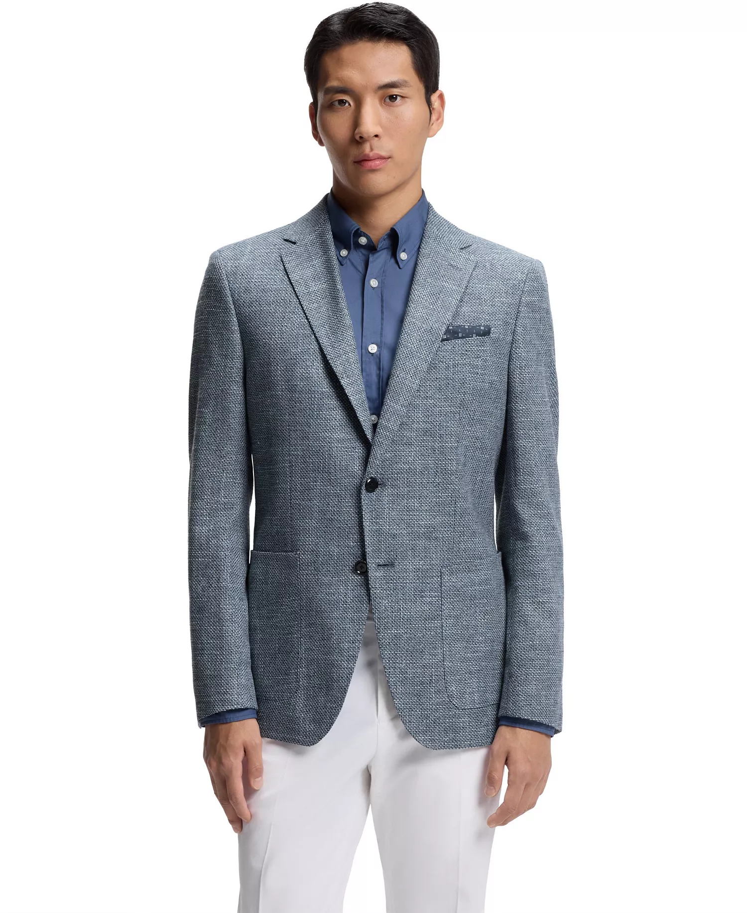 mni-c92fb9769312ea1819d2fadabdedb403 Men's Patterned Stretch-Cotton Blend Regular-Fit Blazer — изображение 3