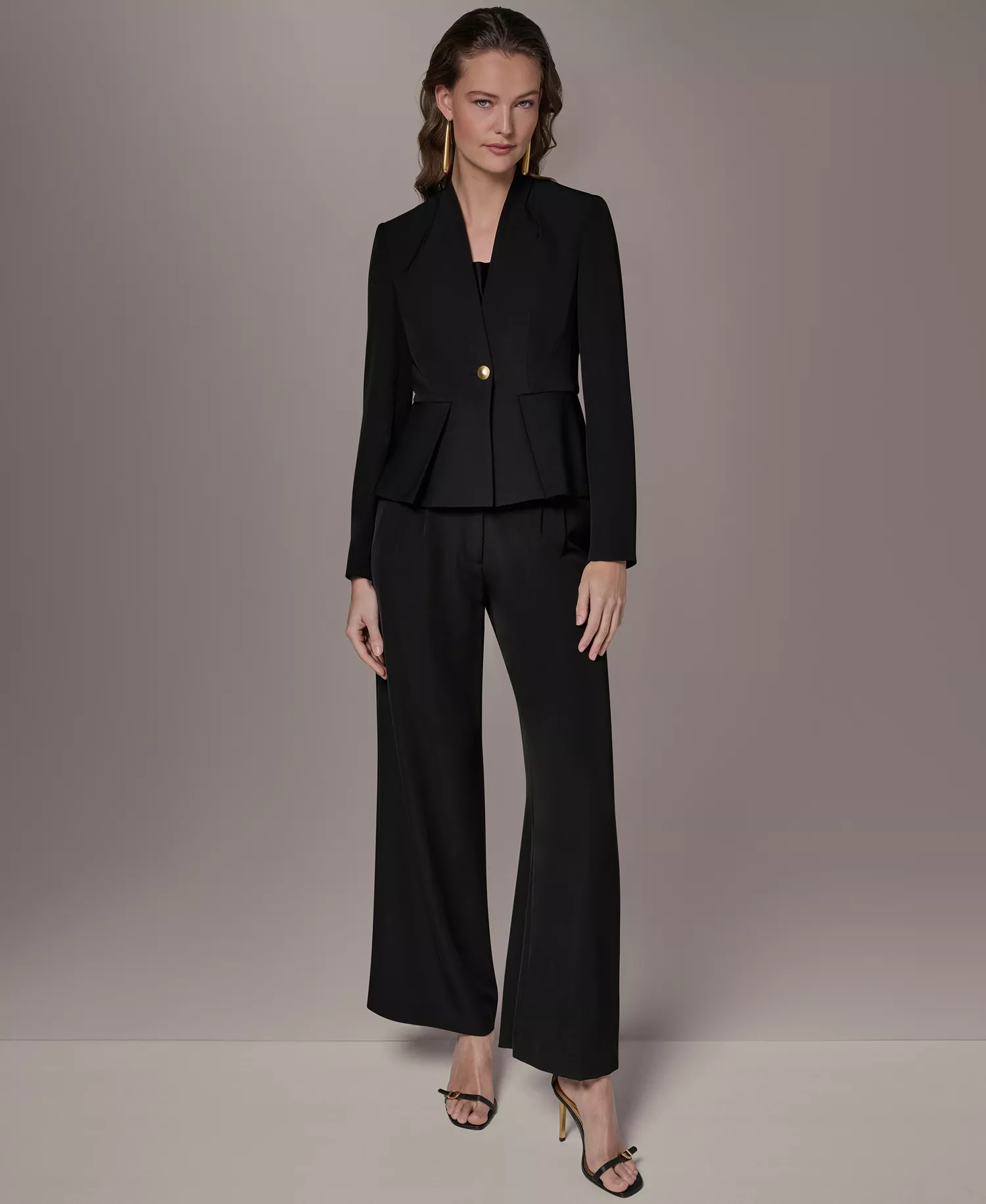 mni-cabc9eac3362ed8dab15d436456ea07c Petite Collarless One Button Jacket