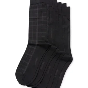 Men's Crew Length Microfiber Dress Socks, Assorted Patterns, Pack of 4