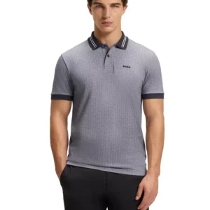 Men's Cotton-Piqué Dot Print Polo Shirt