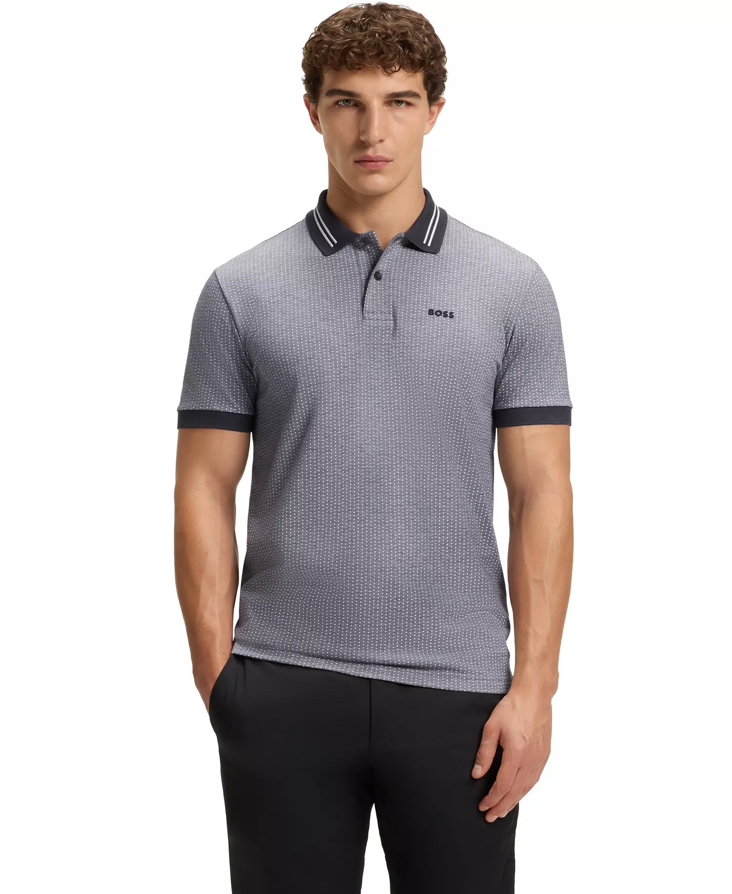 mni-caeef0a78f28db3d12d03e7d8cda94ba Men's Cotton-Piqué Dot Print Polo Shirt