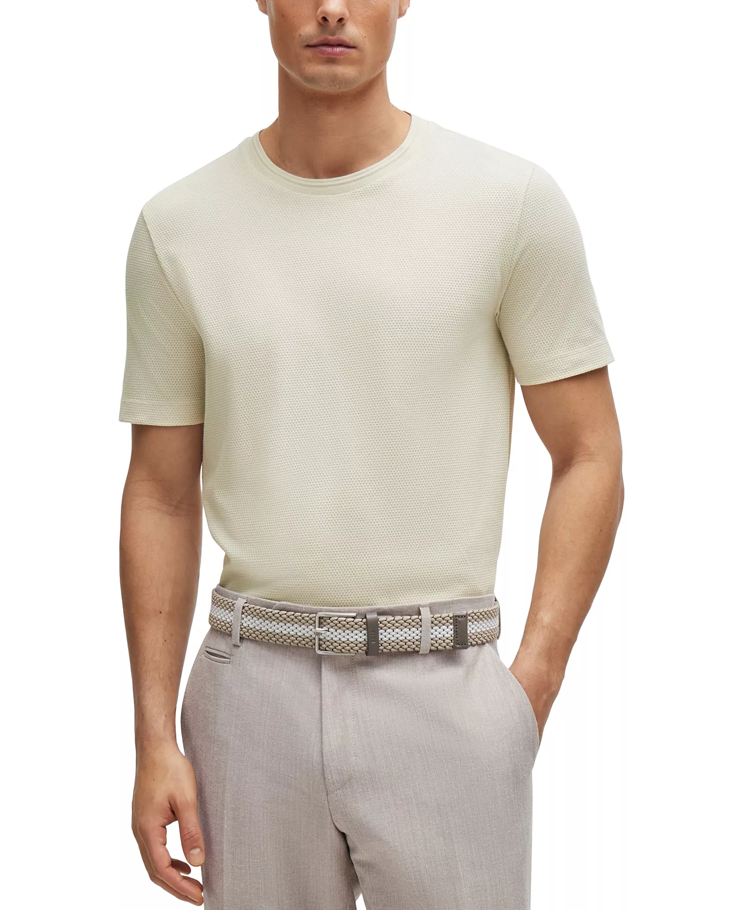 mni-cb41d1d1dcd2f6b8e9f66abccc390239 Men's Cotton-Blend Bubble-Jacquard T-Shirt
