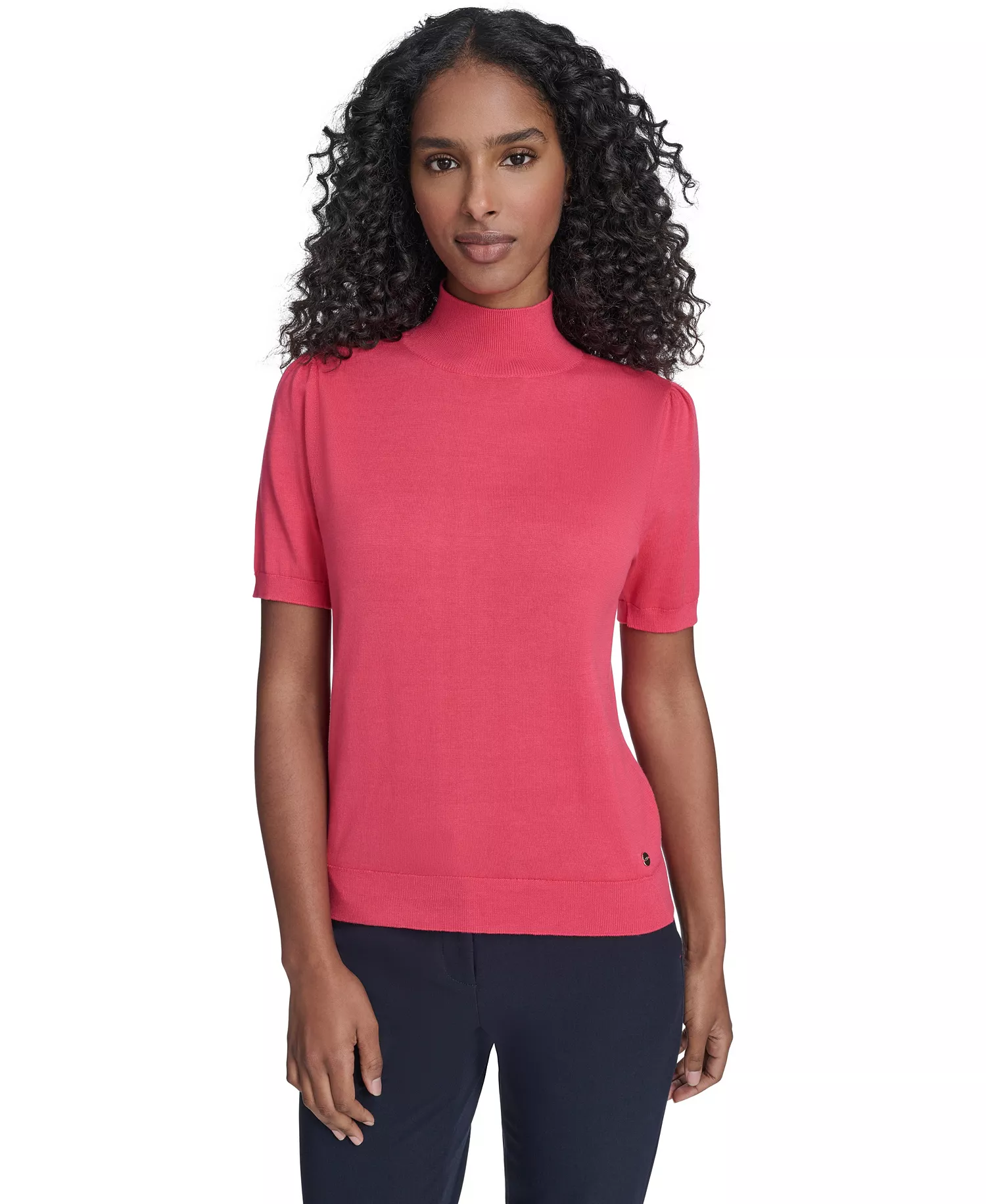 mni-cb63f72eca2688c870cb79df9561f28a Women's Short-Sleeve Mock Neck Sweater — изображение 4
