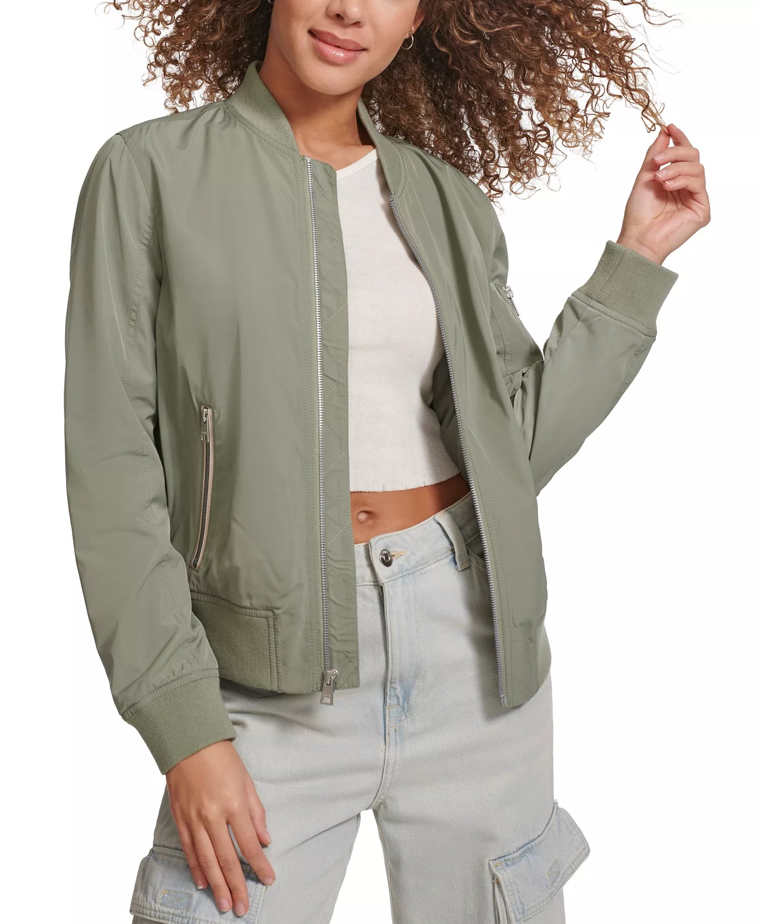 mni-ccc5aa5f57a684a48bd849d16dc1ee51 Women's Lightweight Zip-Detail Bomber Jacket — изображение 4