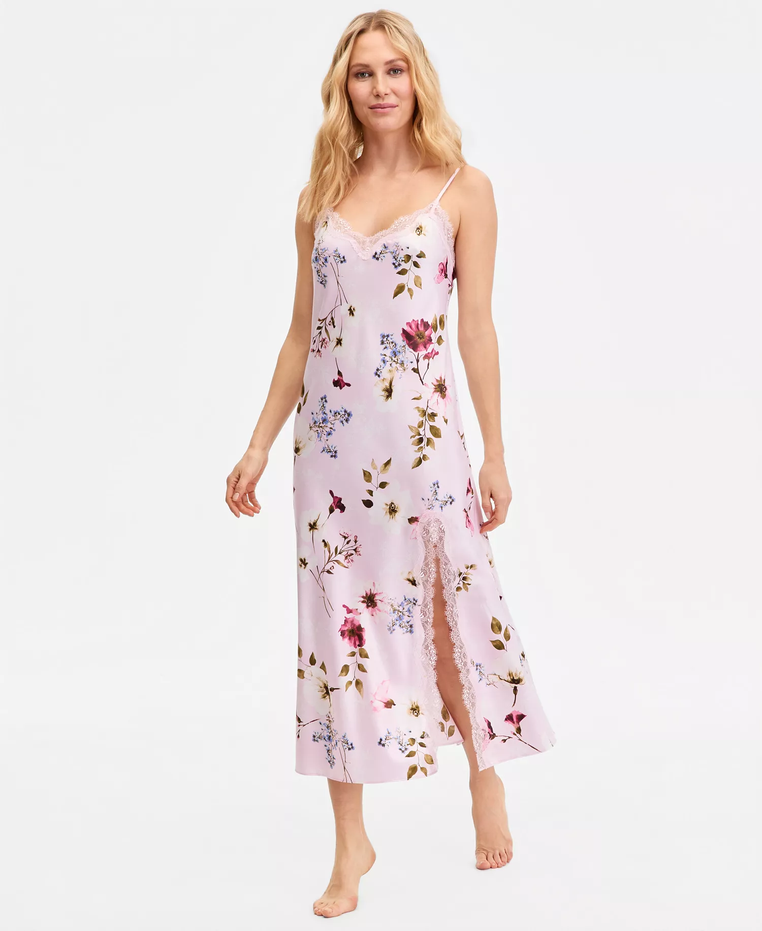 mni-cd00f9d8eb1d81cb8c96ec9ca302e3be Women's Lace-Trim Satin Nightgown, Exclusively at Macy's