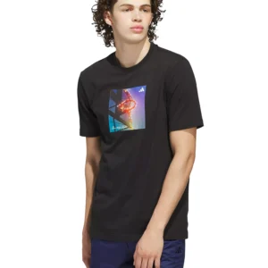 Men's 3-Stripes Lights Hoops Graphic Crewneck T-Shirt