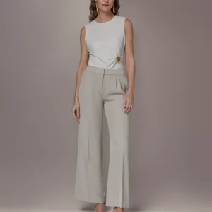 Petite High-Waist Wide-Leg Pants