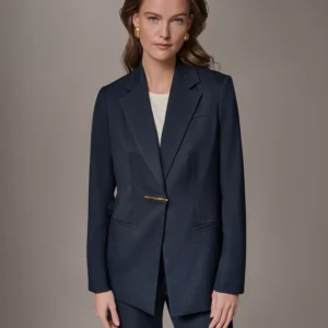 Women's Notch Lapel Padded Shoulder Blazer
