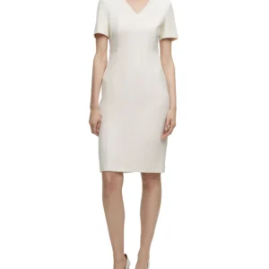 Women's Stretch Fabric V-Neck Dress