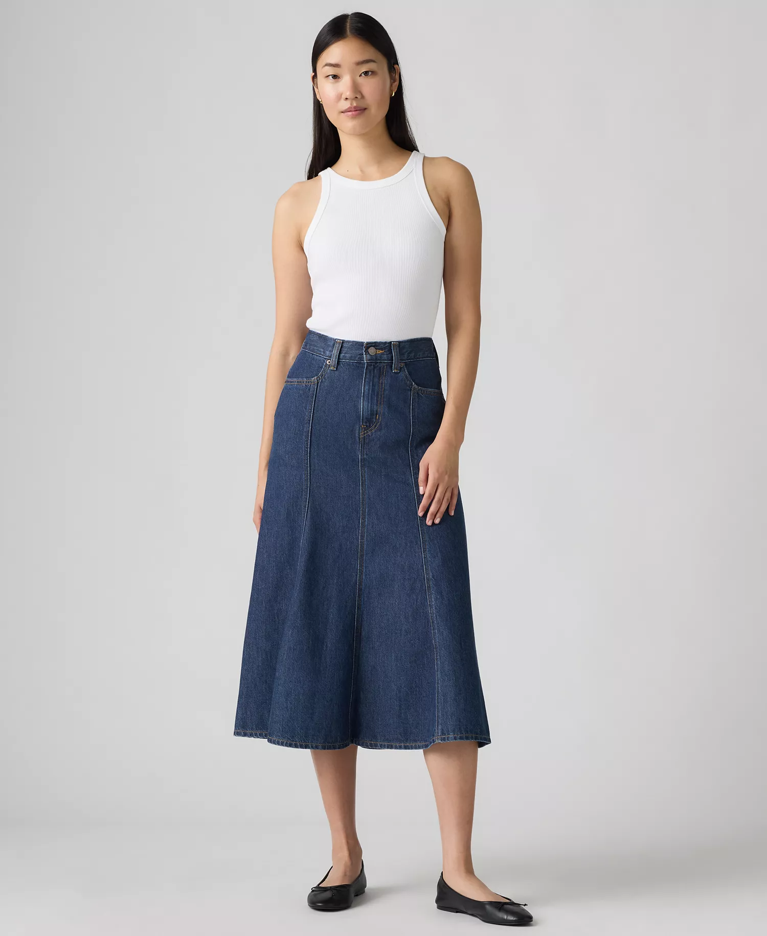 mni-ce47111099336a92e9a9a35e54d44d47 Women's Fit and Flare High Rise Skirt