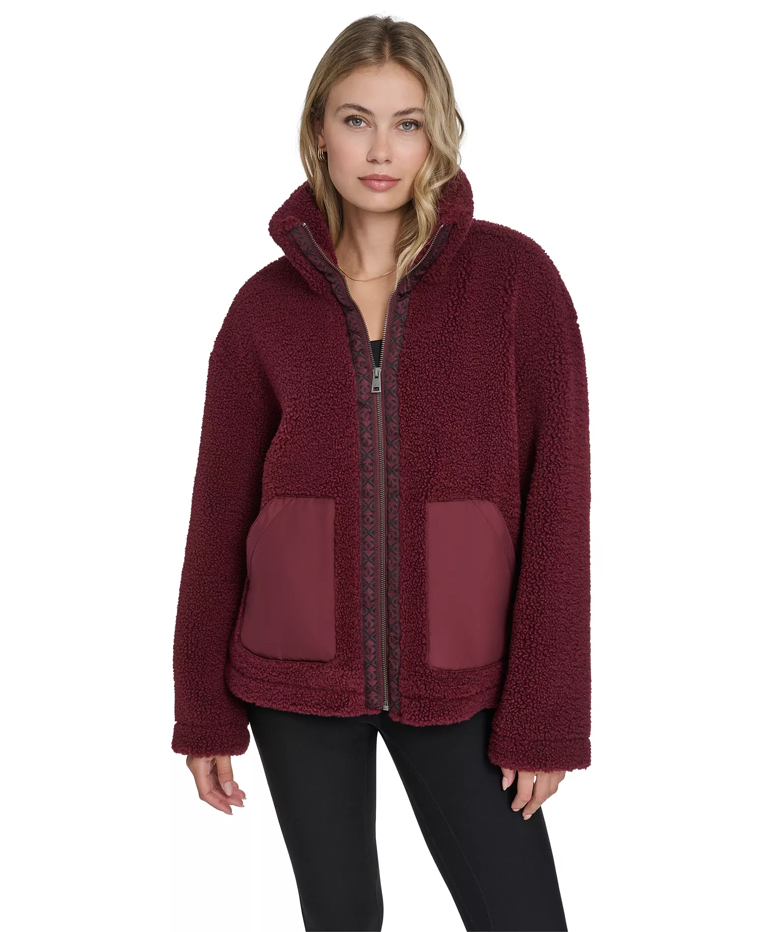mni-cead2eb4f9cfc6bf6844f6164e1039c0 Women's Regular Stand Collar Sherpa Teddy Jacket — изображение 4