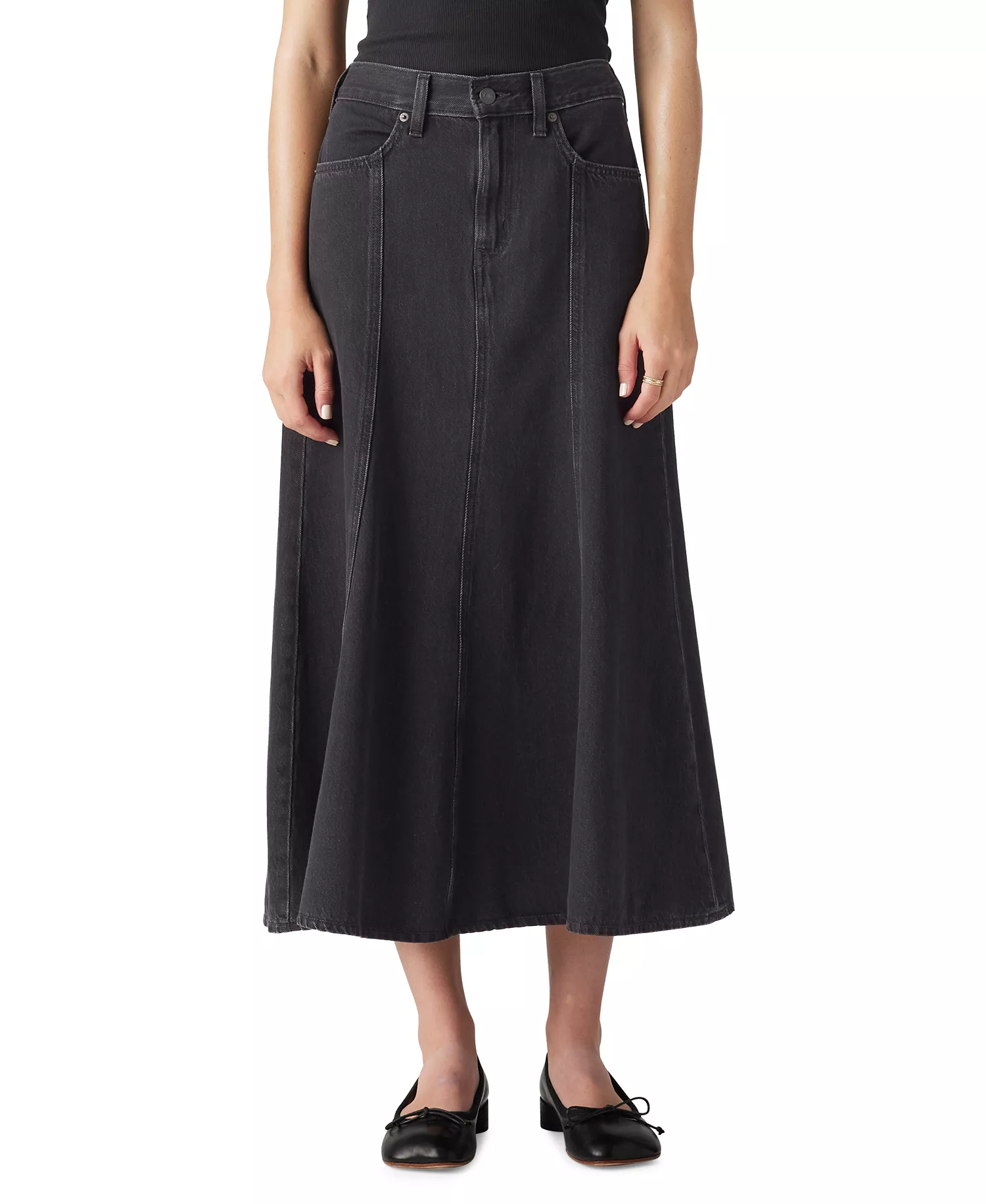 mni-cf071f63a7a365c831b3beb1fb8d8099 Women's Fit & Flare Denim Skirt