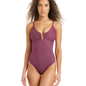 Women's Rib & Shine Over-The-Shoulder Monokini, Macy's Exclusive