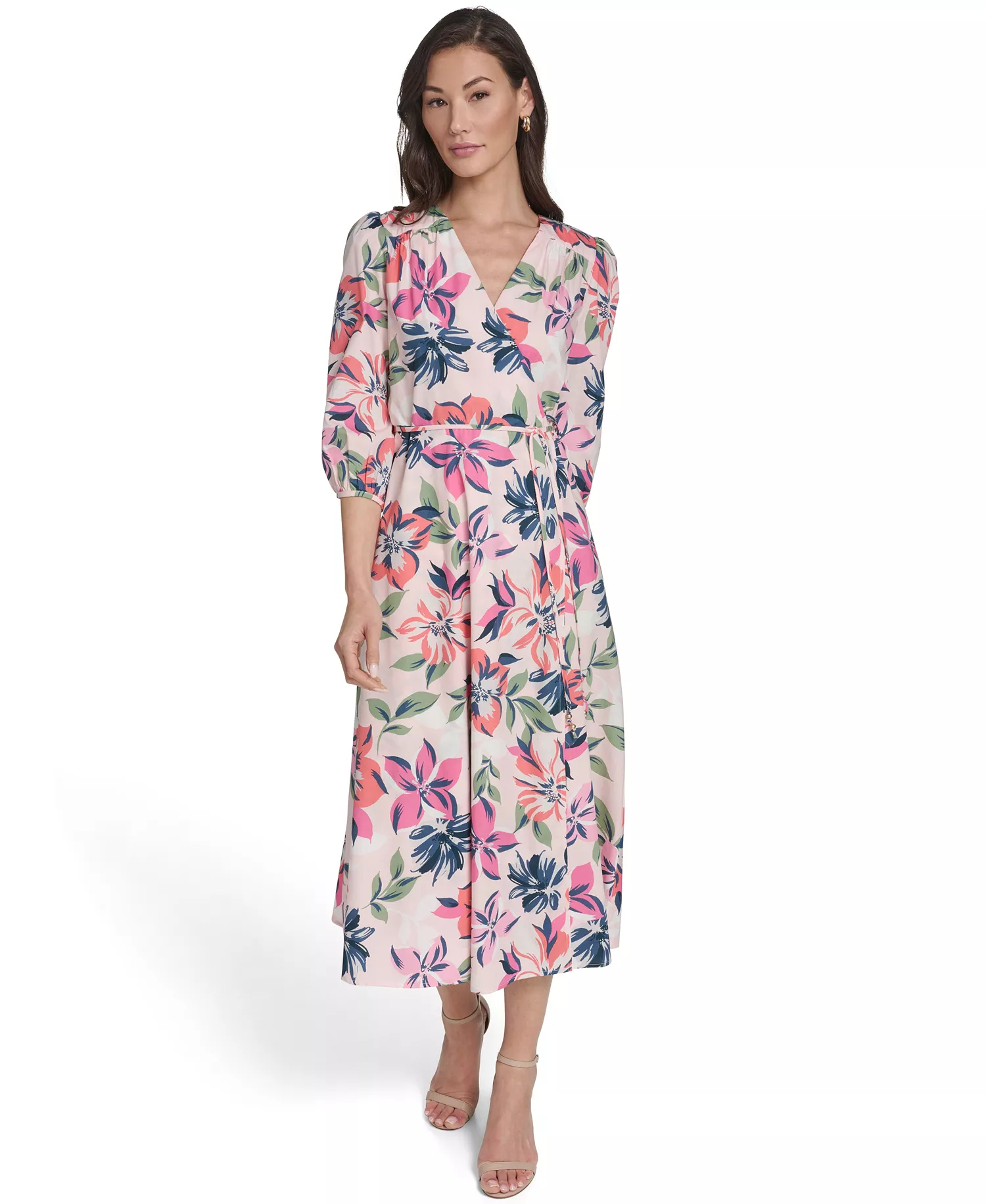 mni-cff1d64736acae8bb0b51e9c9a652d50 Women's Faux Wrap Midi Dress
