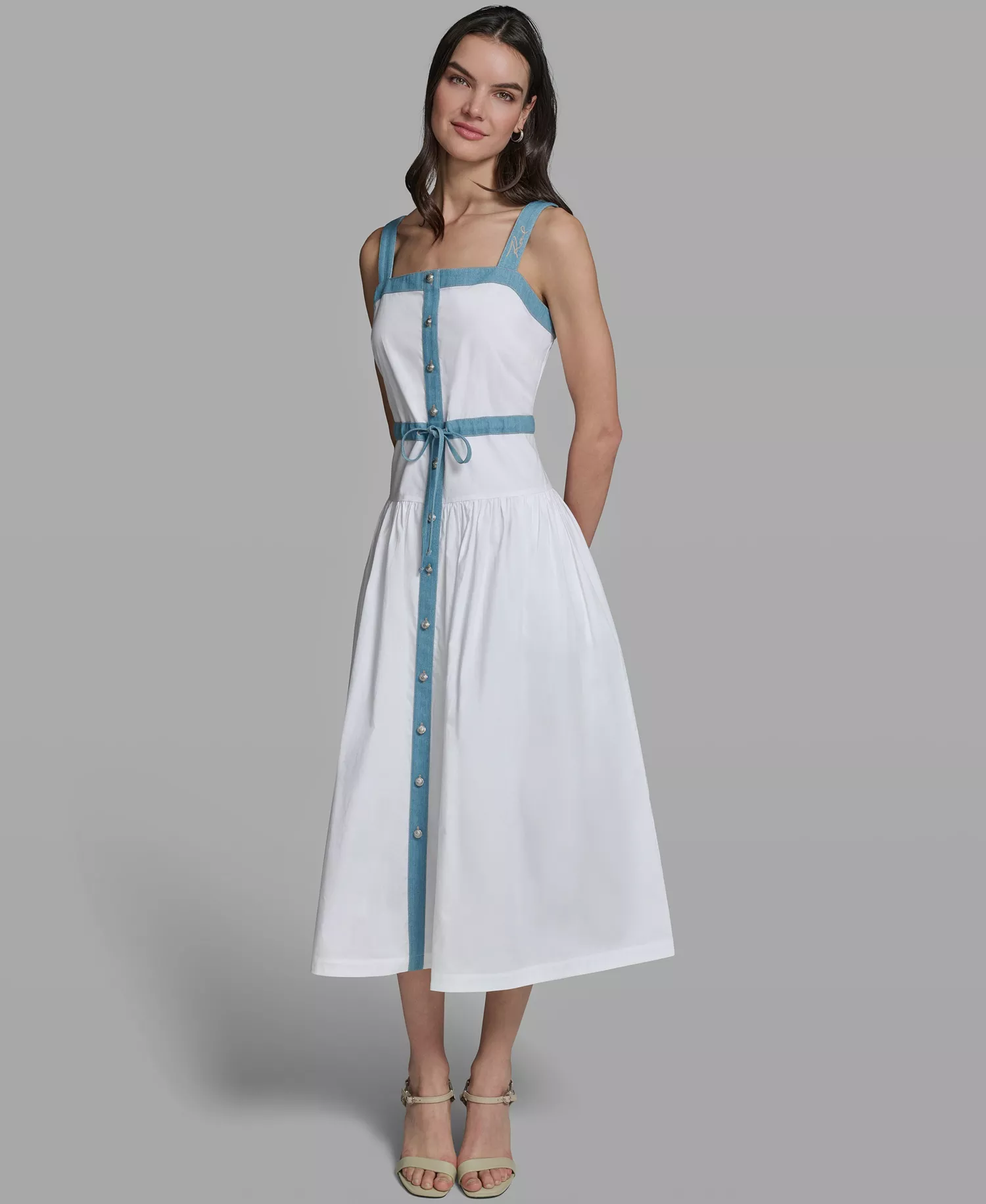 mni-d08953cfb5e6dc1d1b5591ab82e96962 Women's Sleeveless Square Neck Dress